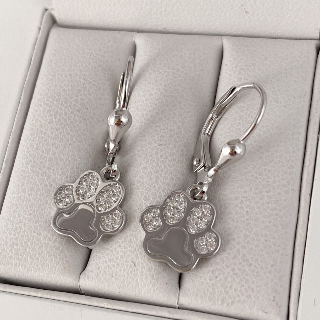 Stříbrné náušnice TLAPKY na klapku